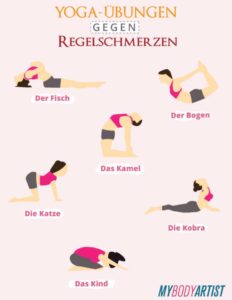 Yoga-Übungen gegen Regelschmerzen und Abnehmtipps speziell für Frauen findest Du auf www.mybodyartist.de!