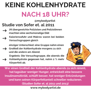 Wer abends keine Kohlenhydrate isst, nimmt schneller ab - das dachte man bisher. Warum dies nicht so ist und warum Du sogar langsamer abnimmst, wenn Du abends keine Kohlenhydrate isst, erfährst Du hier! www.mybodyartist.de