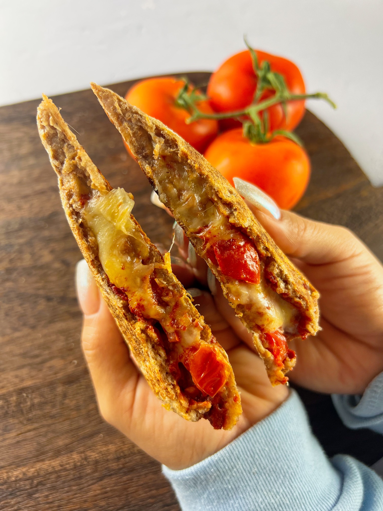 Pfannen Calzone - vegetarisch und mit 46 g EiweißMybodyartist